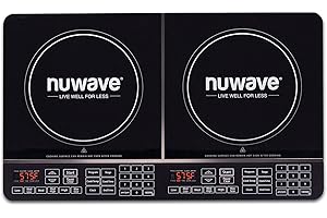 Nuwave Double Precision Induction Cooktop, Portable, Powerful, 2 Large 8” Heating Coils, Boil, Simmer, Fry, Deep Fry, Stir Fr