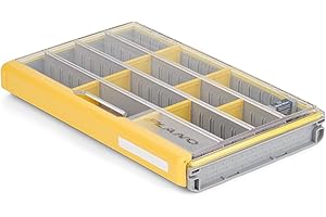 Plano EDGE 3700 Premium Tackle Utility Box, Gray and Yellow, Stackable Organizers, Waterproof, Rust-Resistant Bait and Tackle Storage