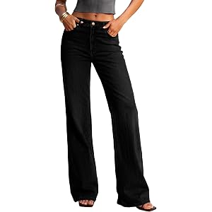 PRETTYGARDEN Women's Wide Leg Jeans High Waisted Denim Pants | Stretchy Flare Jeans, Comfy Soft, Basic-5-Pocket, Trendy Botto