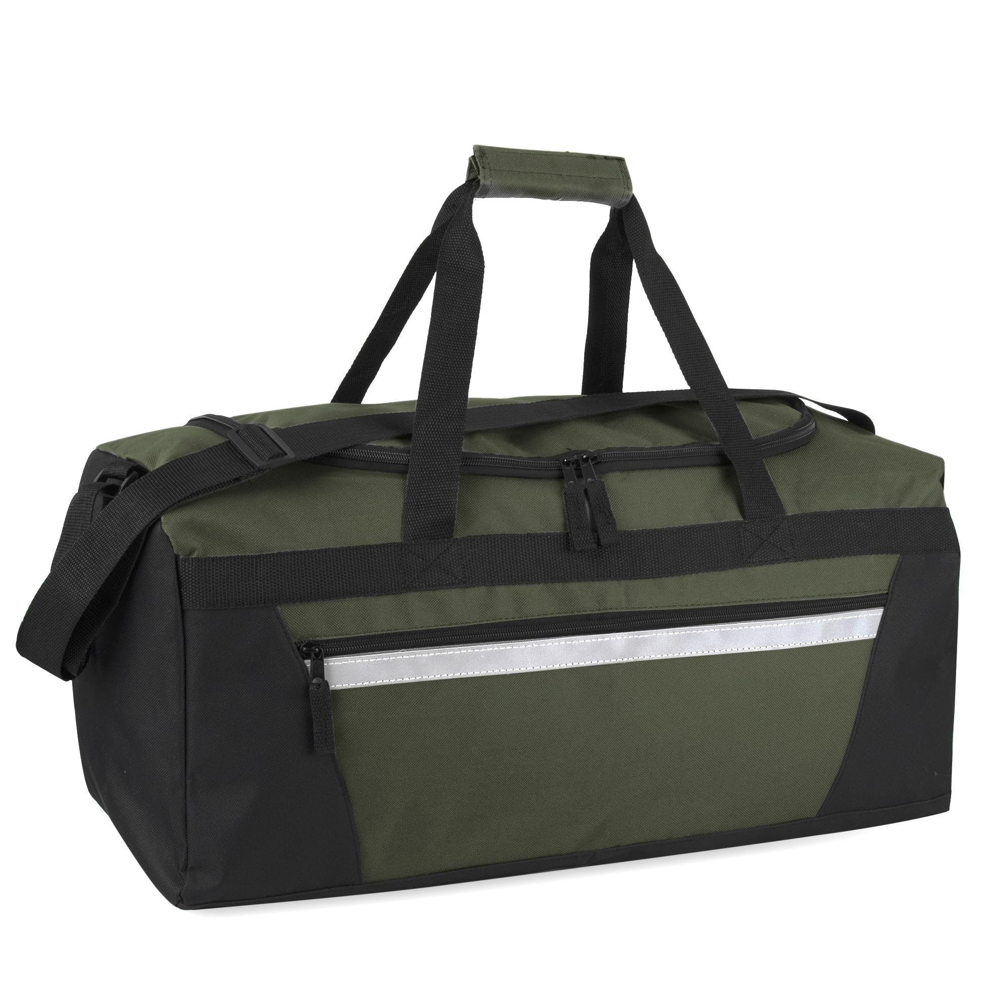 Photo 1 of 40 Liter, 22 Inch Large Duffle Bag for Women Men Travel, with Reflective Stripe, Adjustable Shoulder Strap (Hunter)