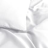 MOONLIGHT20015 King Duvet Cover Set White Soft Brushed Microfiber 3pc view 6
