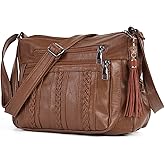 ELDA Purses for Women Pocketbooks Soft PU Leather Ladies Crossbody Purse Multi Pocket Shoulder Bag