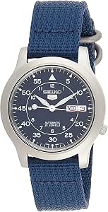 SEIKO SNK807 SEIKO 5 Reloj automático de acero inoxidable con banda de lona  azul para hombre : Seiko: Ropa, Zapatos y Joyería - Amazon.com