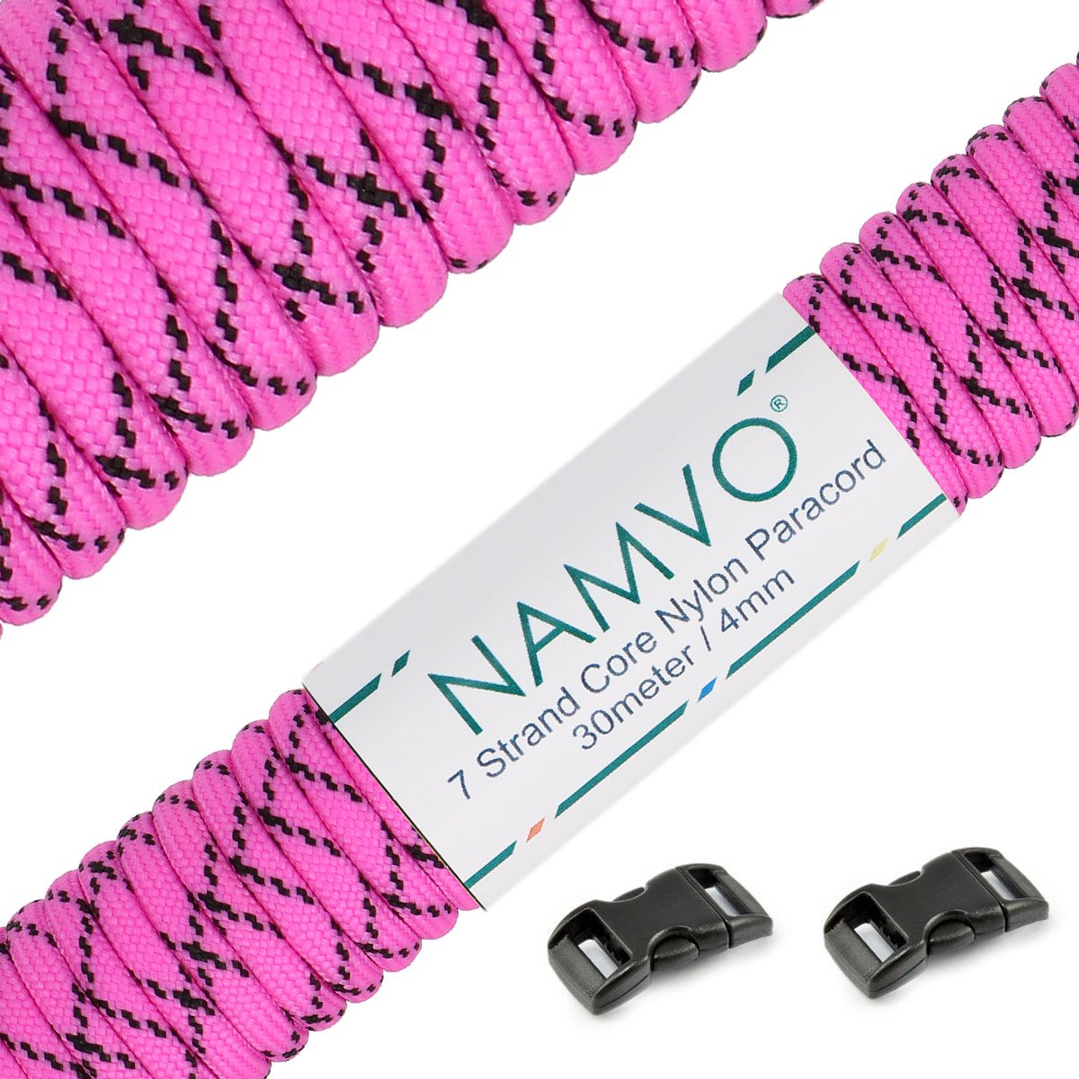 Namvo 550 Paracord Mil Spec Type III 7 strand parachute cord Total Length 100ft / 30 Meters, Glitter Jump Point