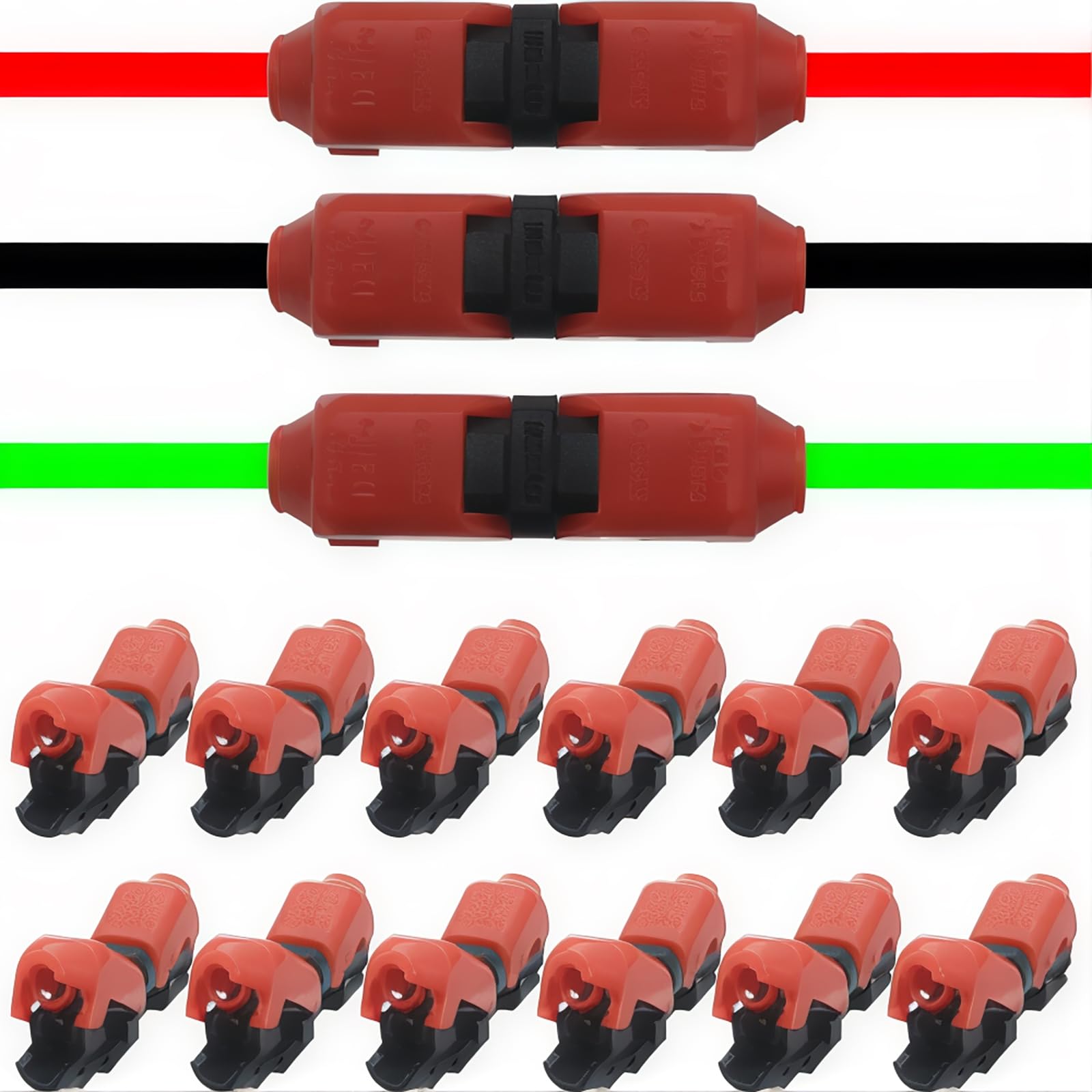 Low Voltage Wire Connectors, CTRICALVER 1 Pin 1 Way H Shape Quick Splice Solderless Electrical Wire Terminals for0.35-0.5mm²(20/22 AWG) Cable Wire (12pcs)
