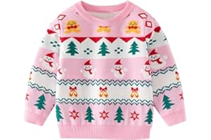 IOGONENV Ugly Christmas Sweater for Girls Funny Xmas Knit Pullover Shirts Kids Child Holiday Jumper Tops Outfit 2-14 Years