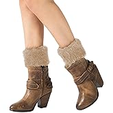 Bestjybt Womens Fur Boot Socks Knitted Boot Cuffs Leg Warmers