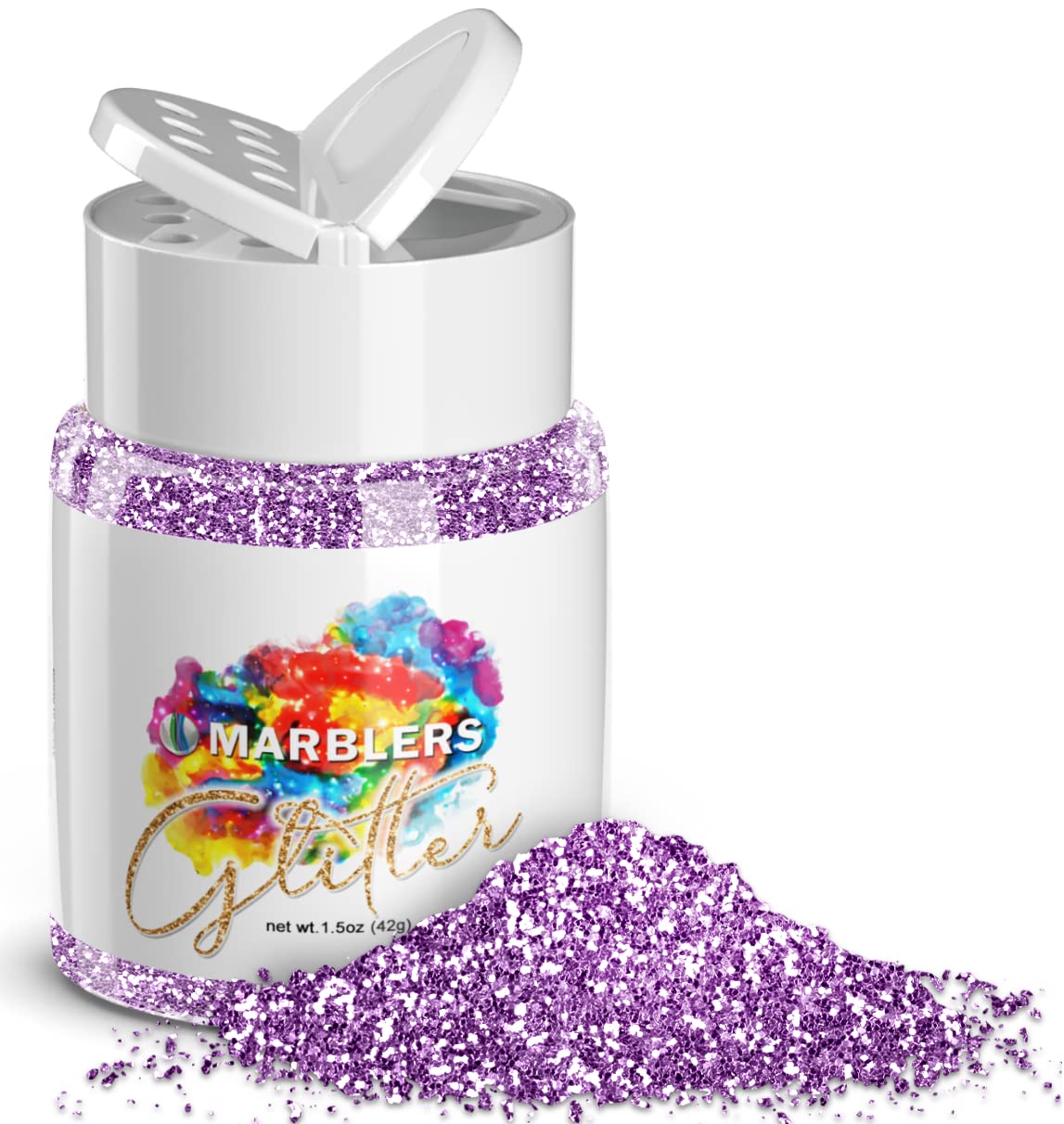 MARBLERS Twinkle Glitter [Light Purple] 1.5oz (42g) | Fine | Non-Toxic, Vegan, Cruelty-Free | Face, Body, Eyeshadow, Hair, Festival, Party Makeup | Nail Art, Polish | Resin, Tumbler, Slime, Craft — image 1
