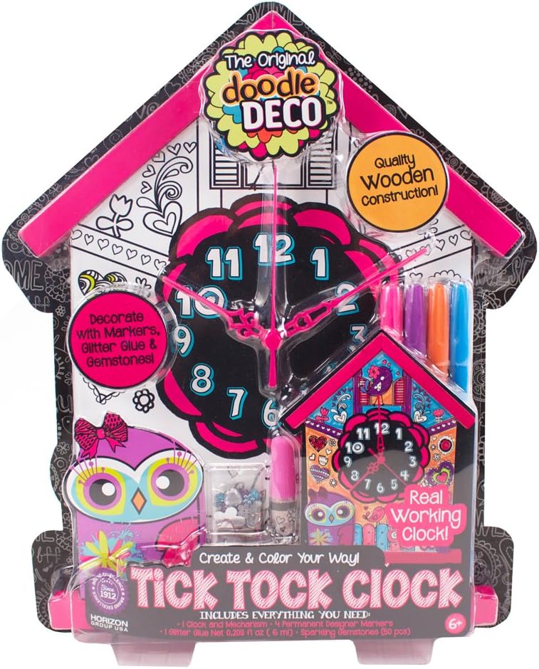 Doodle Deco Create and Color Tick Tock Clock Kit