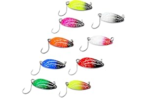 LEZUAN Trout Spoon Set 1.3in-1/9oz Colorful Lures With Single Hook Hard Baits Fishing Spoons for Salmon Perch Pike Fishing