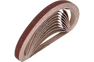 HARFINGTON 3/8 x 13 Inch Sanding Belts, 24 Pcs 40 Grits Aluminum Oxide Abrasive Belt Sander File Belt for Woodworking, Metal 