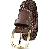 Amazon Essentials Women's Leather Woven Belt