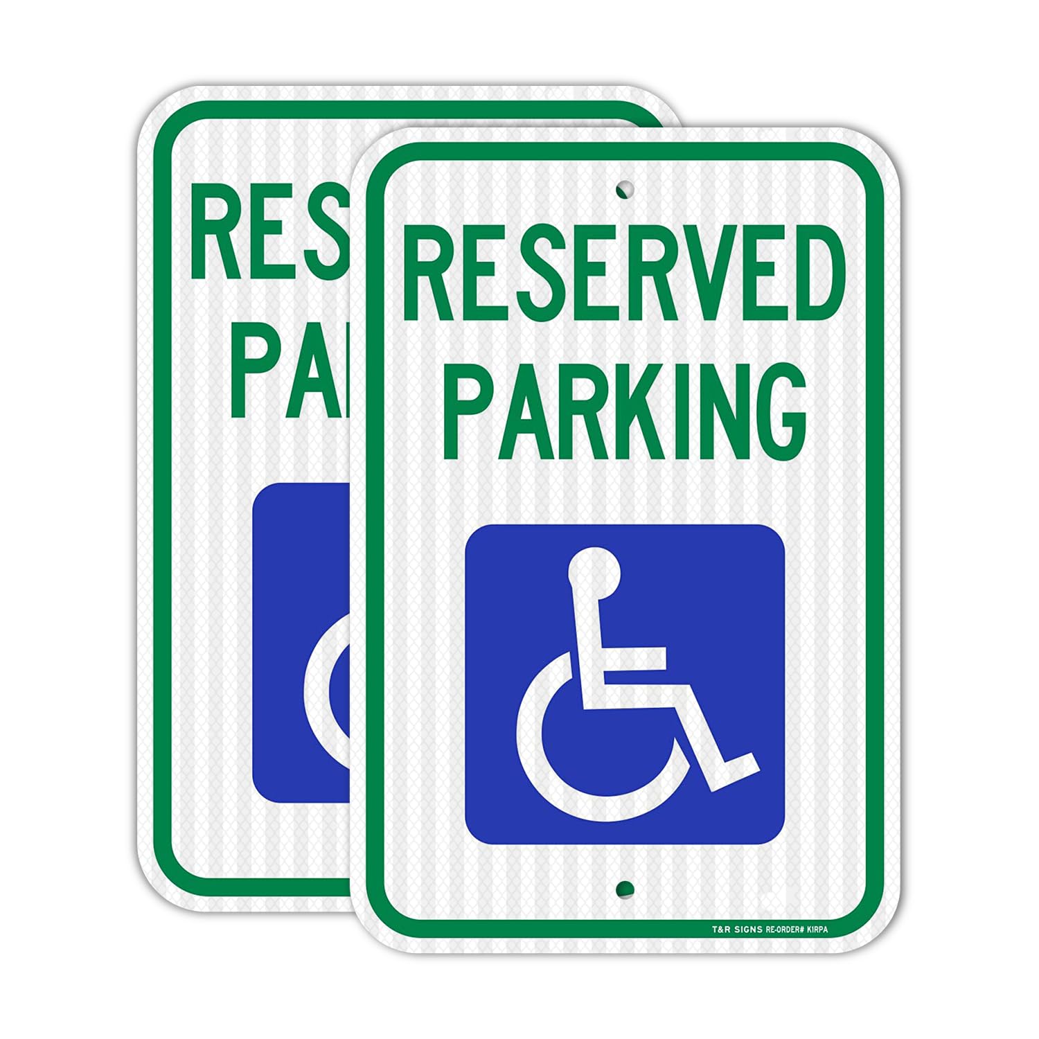 Photo 1 of (2 Pack) Handicap Parking Sign, Reserved Parking Sign, Large 18" x 12" Engineer Grade Reflective Sheeting, Rust Free Aluminum, Weather Resistant, Waterproof, Fade Resistant, 2 Pre-drilled Holes