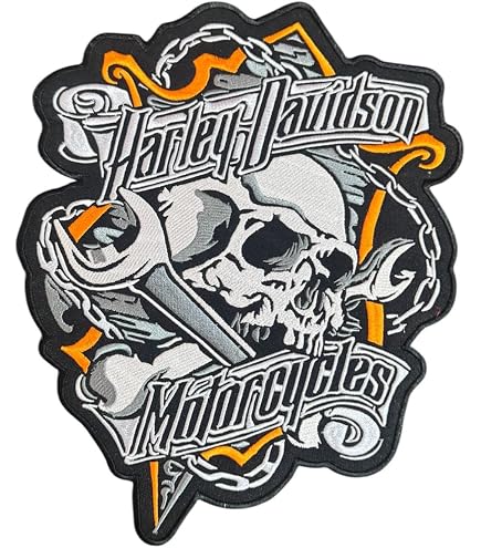 Amazon.com: Harley-Davidson 9.25 inch Embroidered Gray Bar  display picture 3