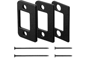 TUCNOEU Universal Standard Door Strike Plate with Shim, Set of 3 Different Thickness, Stainless Steel Universal Residential Security Striker, Door Gap Blocker Kit Block Access to Latch
