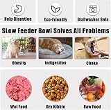 TOKAYIFE Slow Feeder Dog Bowl Small 16cm Grey Anti-Choking Puzzle view 4