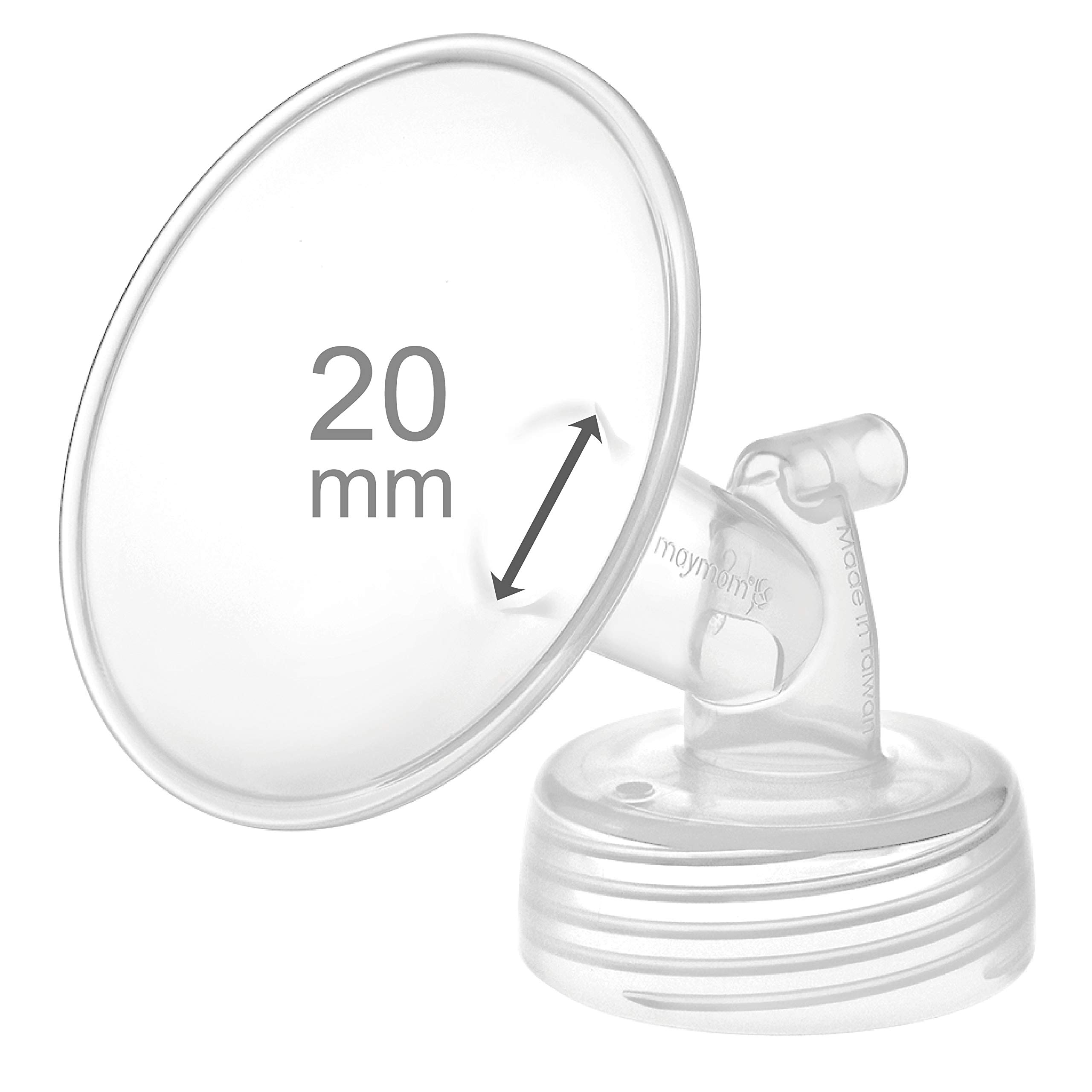 Maymom 20mm Wide Neck Pump Part for Spectra S1/S2 Pumps; Incl Wide Mouth Flange; Not Original Spectra Flange; Replaces Spectra Shield; Compatible with Spectra Syndergy Gold