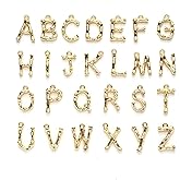 Craftdady Letter Charms Capital Pendants Mixed A-Z Initial Letter Number Charms DIY Bracelet Necklace Pendants for Jewelry Making, Gold, Antique Silver, Platinum