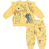 Disney Girls Fleece Sweatshirt and Jogger Pants Outfit Set Newborn to Big Kid Sizes (Newborn - 14-16)