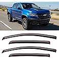 Cxdar in-Channel Window Rain Guards for 2015-2022 Chevy Colorado Crew Cab, Window Visors Vent Guard Shade Deflectors for 15-22 Gmc Canyon Crew Cab