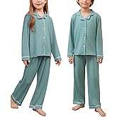 CHILDRENSTAR Girls Boys Pajamas Sets Long Sleeve Button Down 2 Pieces Nightwear Shirt Kids Lounge Set