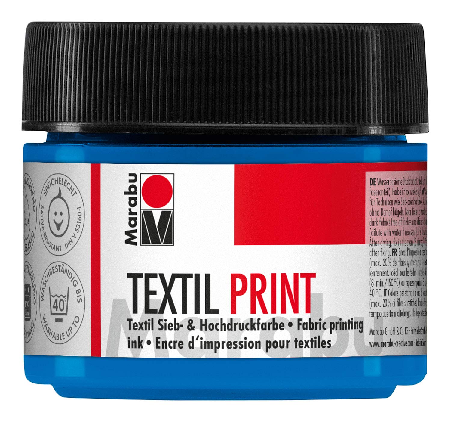 Marabu Textil Print Primary Cyan 100ml Fabric Printing Ink