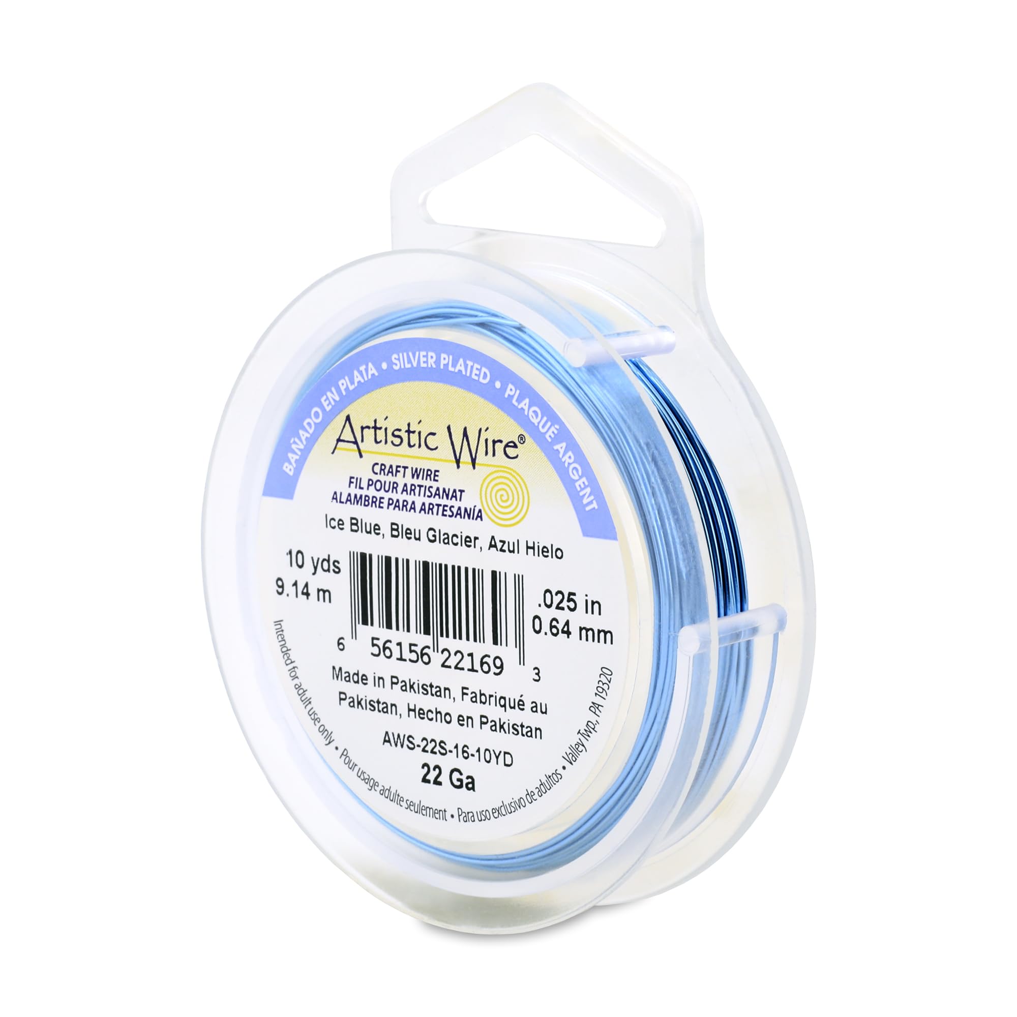 Beadalon 10-Yards Artistic 22-Gauge Silver Plated Wire, Ice Blue — image 1