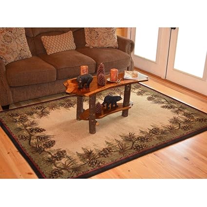 Amazon Com Ll 5 3x7 3 Green Tan Brown Southwest Cabin Area Rug