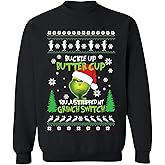 ALLNTRENDS Buckle Up Butter Cup You Just Flipped My Switch Ugly Christmas Sweatshirt