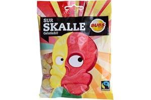 2 Bags x 90g of Bubs Godis Sur Skalle - Sur Skallar - Original - Swedish - Fruit - Sour Skull - Gelatine Free - Wine Gums - Candy