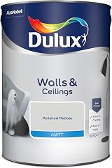 Dulux Walls & Ceilings Matt Emulsion Paint Polished Pebble 5L view 2