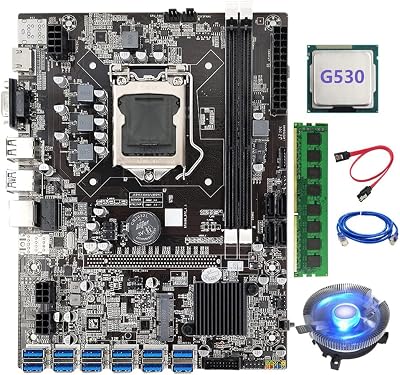 Lodokdre B75 ETH Mining Motherboard 12 PCIE to USB LGA1155 w/ G530 CPU 4GB RAM