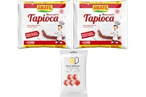 SATTIE Amafil Tapioca Flour 500g 17.6oz Massa Para Tapioca (Pack of 2) Bundle with 2Day Brazil Fruit Disc Candy