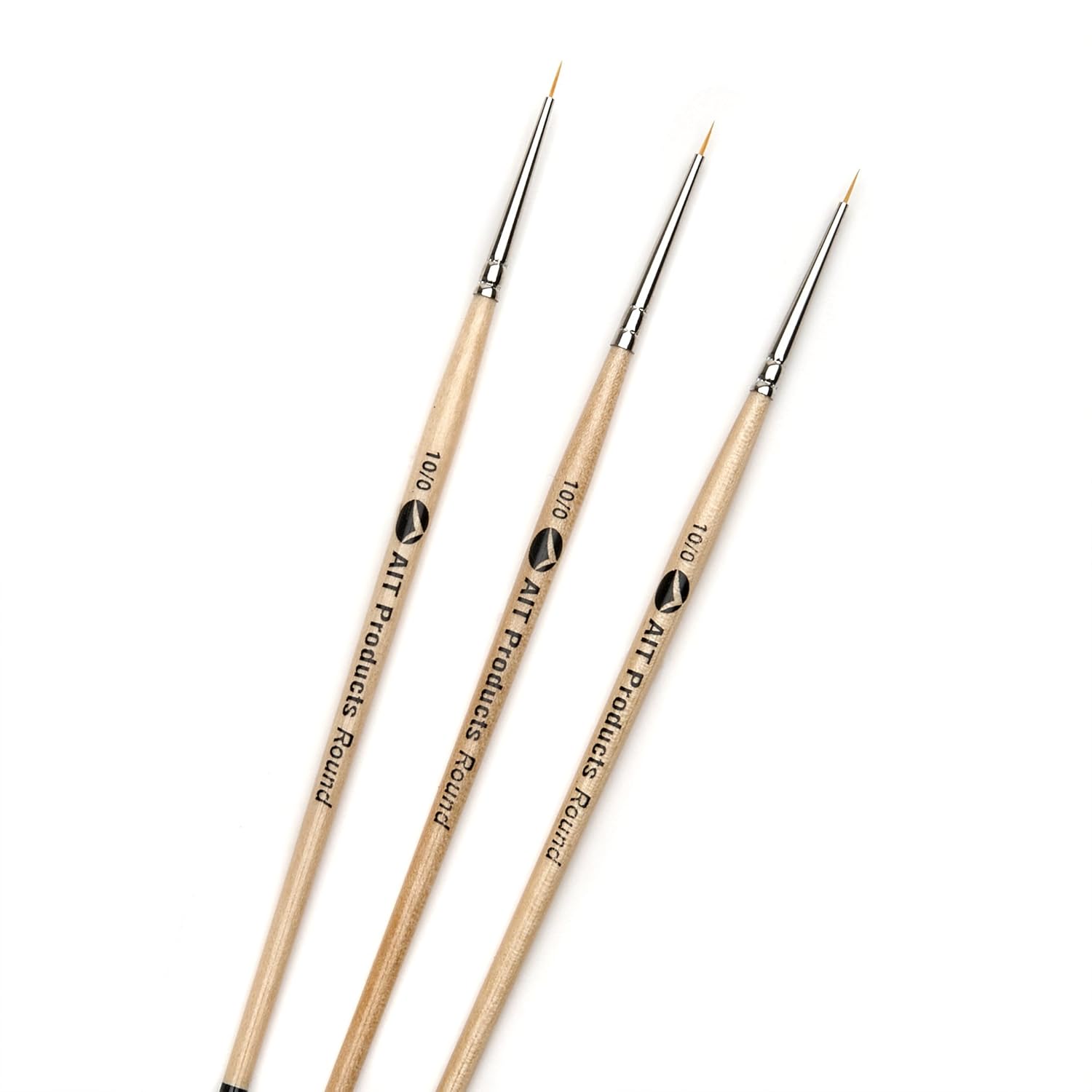AIT Art Round Detail Paint Brushes, Size 10/0, Pack of 3