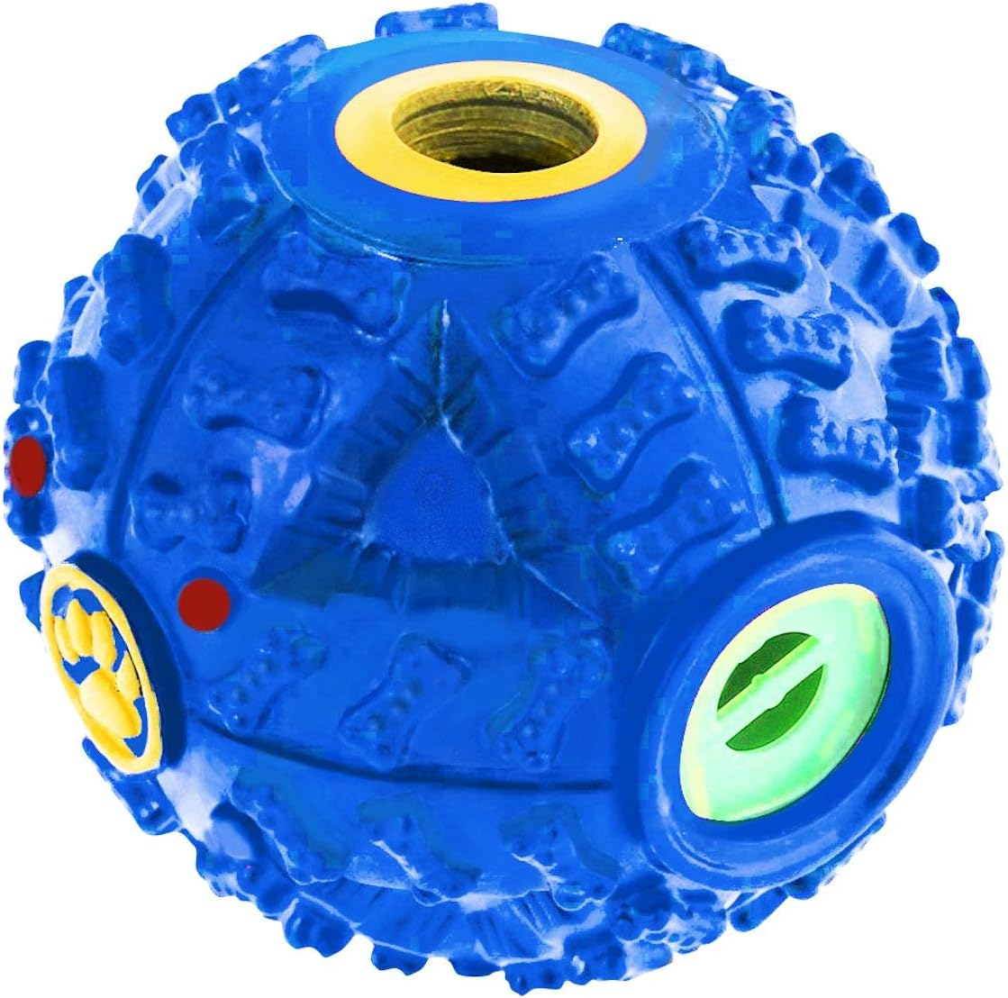 SunGrow 4 Inches Interactive Treat Dispenser Dog Balls, Black-Colored Food Puzzle Toys, Promote Mental & Physical Stimulation, Increases IQ, Boredom Buster, Produce Sound on Rolling