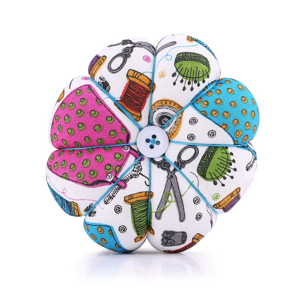 Jectse Sewing Pin Cushion, Wrist Pin Cushion Creative Pumpkin Pad With Elastic Wrist Belt, Double Sided Use, Wearable Doll, To Release Hands During Sewing(A)