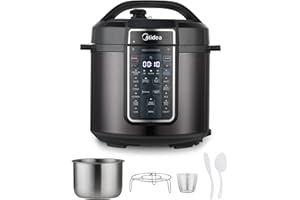 Midea - 12-in-1 Electric Pressure Cooker, 6 Quart, 12 Preset, Multifunctional Programmable Slow Cooker, Rice Cooker, Steamer,