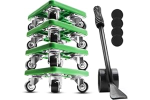 NEWRGY Furniture Dolly, Furniture Mover with Wheels, 360° Rotation Wheels Furniture Lifter Set for Moving Heavy Furniture, Refrigerator, Cabinet, Sofa (Green)