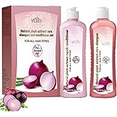 Onion Biotin and Rosemary Shampoo, Onion Rosemary Shampoo Set for Soft Hair & Shine for Hair Growth (Light Pink)