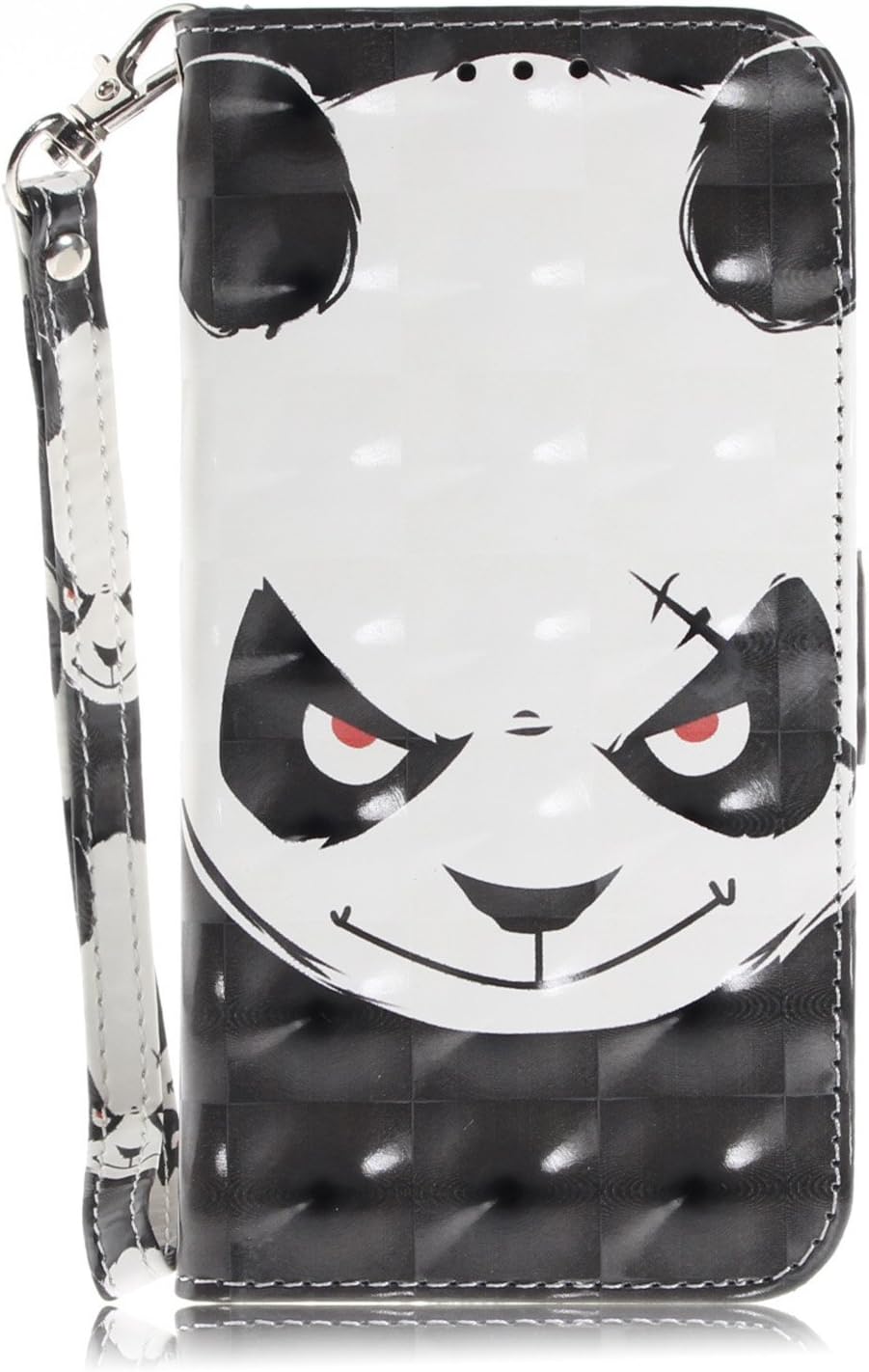 vingarshern Case for HTC Desire 828 Flip Leather Holster for HTC Desire 828 Cover Inner Silicone Case Holder,Magnetic Closure Protective PU Wallet With Stand/Card Slots(Angry Panda)