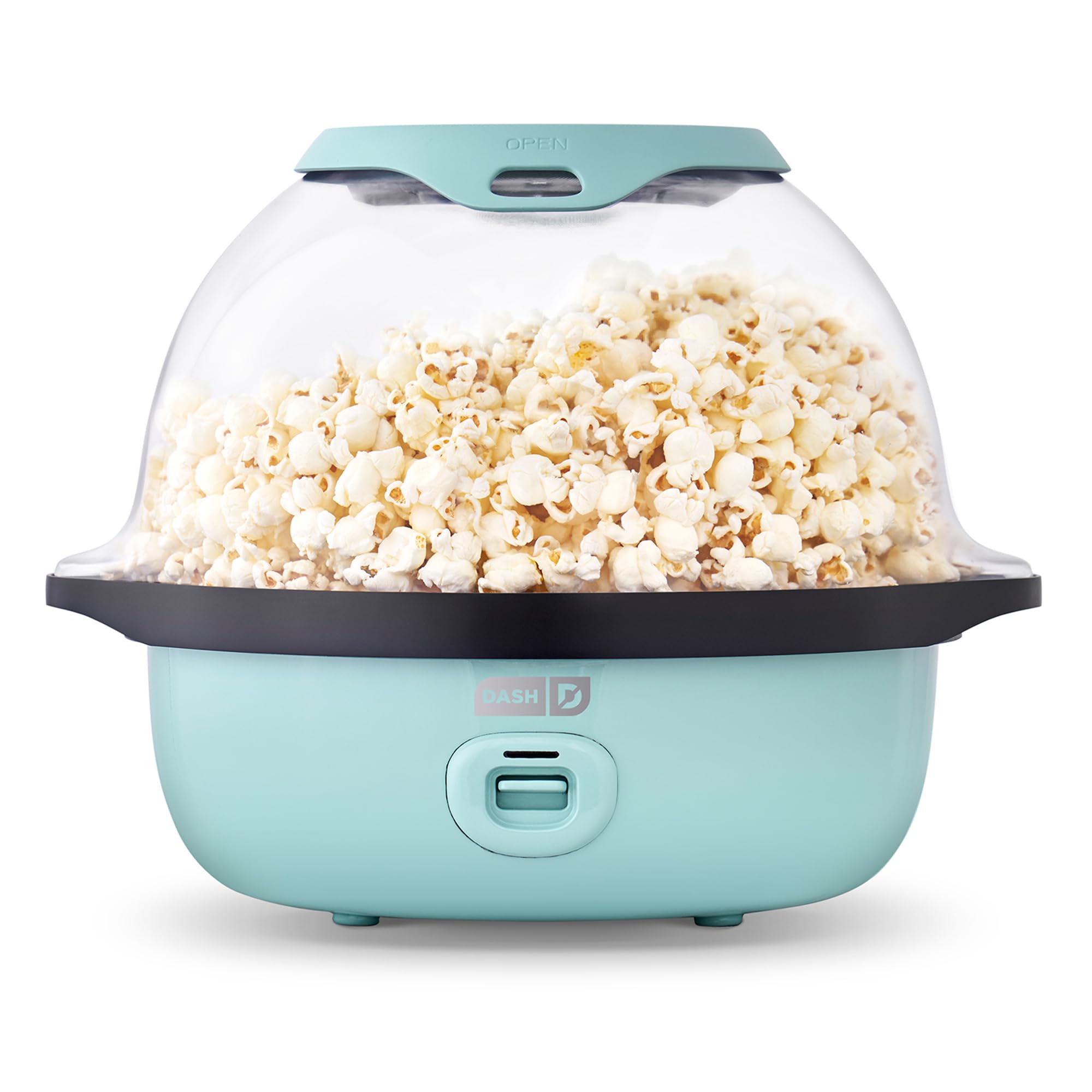 Photo 1 of *Missing items/  glass lid* Dash SmartStore Deluxe Stirring Popcorn Maker - Hot Oil Electric Popcorn Popper with Butter-Warming Tray, Clear Serving Bowl, Storage Lid & Measuring Cup - 24 Cups, Aqua