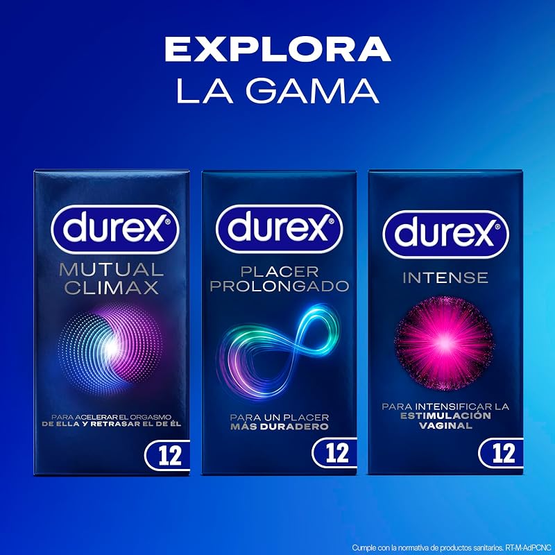 Preservativos intensos, com manchas e estrias, com gel Desirex, sensação quente, fria ou formigueira, 12 preservativos