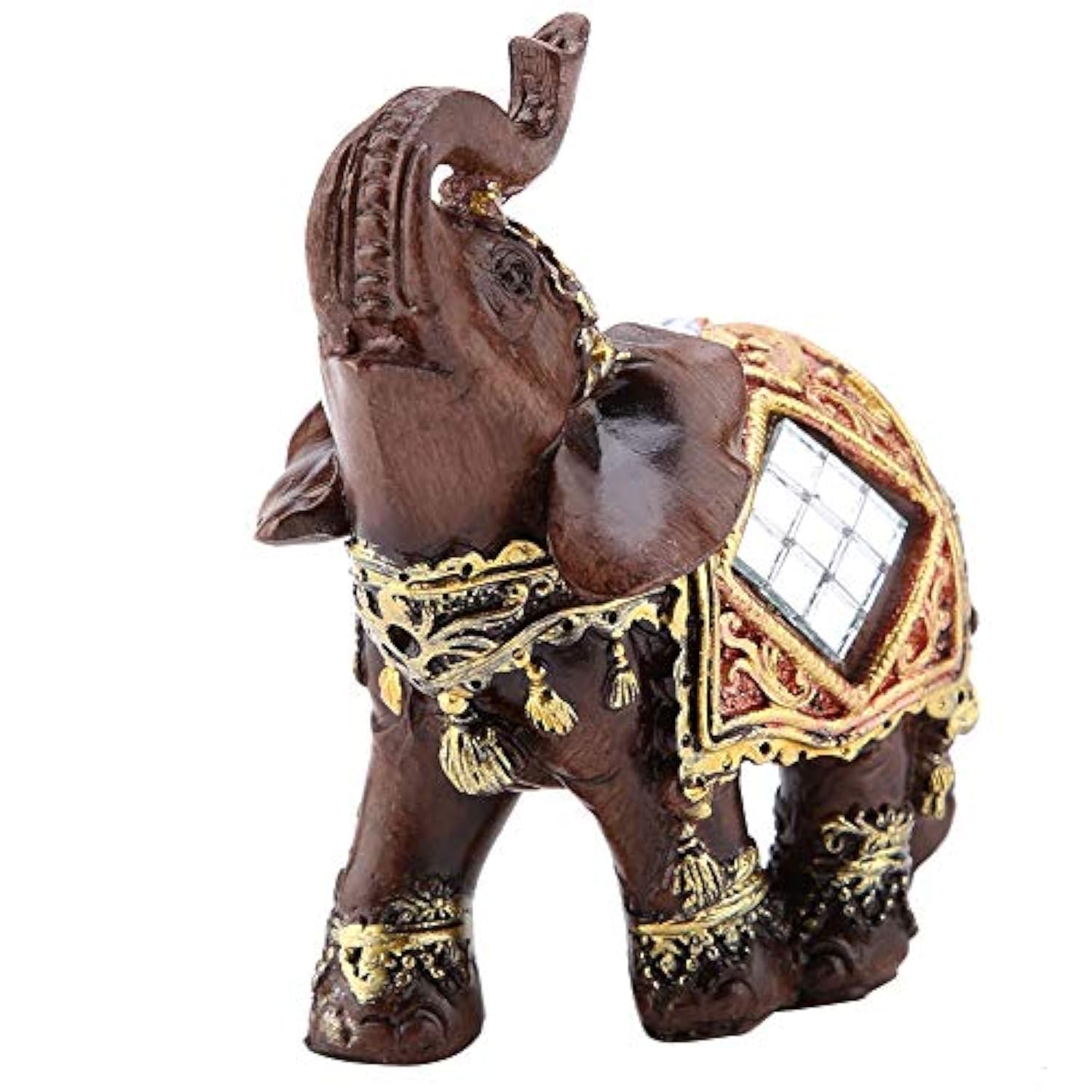 Hilitand Wealth Elephant Statue Sculpture Feng Shui Wood Grain 3 Figurine for Home Desktop Decoration Gift(Small)