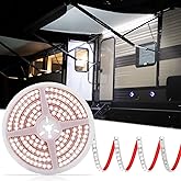 CCBASEBALL 20FT RV Awning Lights, IP68 Waterproof Camper Awning Lights, 12v White Rv Led Strip Lighting for Motorhome Travel,