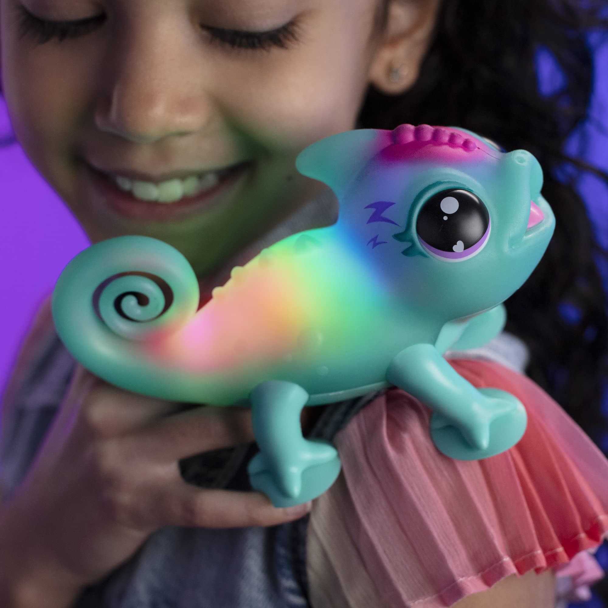 Little Live Pets Sunny The Li’l Chameleon Toy, Interactive Light Up Toy Pet with 30+ Sounds and Beat Detection, Interactive Animal Toys for Ages 5+