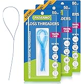 RioRand Floss Threaders,Essential Tool for Maintaining Oral Health with Braces, Bridges, and Implants 150 Count (Pack of 3)
