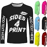 Custom Long Sleeve Shirt for Men Design Your Own Image Logo Text Long Sleeve Shirts Custom Cotton T Shirt for Gifts