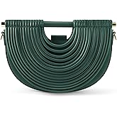 Clutch Purses for Women, Crescent Handbag Woven Bag, Formal PU Leather Purse Designer Handbags for Party Prom Wedding