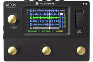 Singular Sound Aeros Loop Studio - 6 Track, Stereo Looper Pedal with Touch Screen and Hands Free Mixing