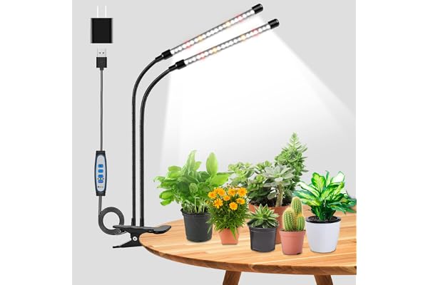 Wolezek Grow Lights for Indoor Plants, 6000K 40 LEDs Full Spectrum Plant Grow Lights Indoor, White Grow Lamp with Clip, Auto